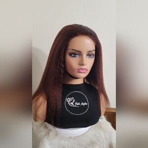 Kinky Straight Elegant Brown Women's Hair Wig